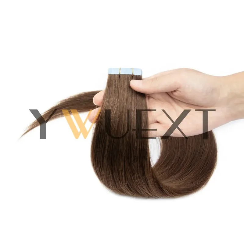 30g Real Human Hair Tape in Extensions 12''-24'' Natural Straight Seamless Tape Hair On Double Sided Tape 20pcs for Women