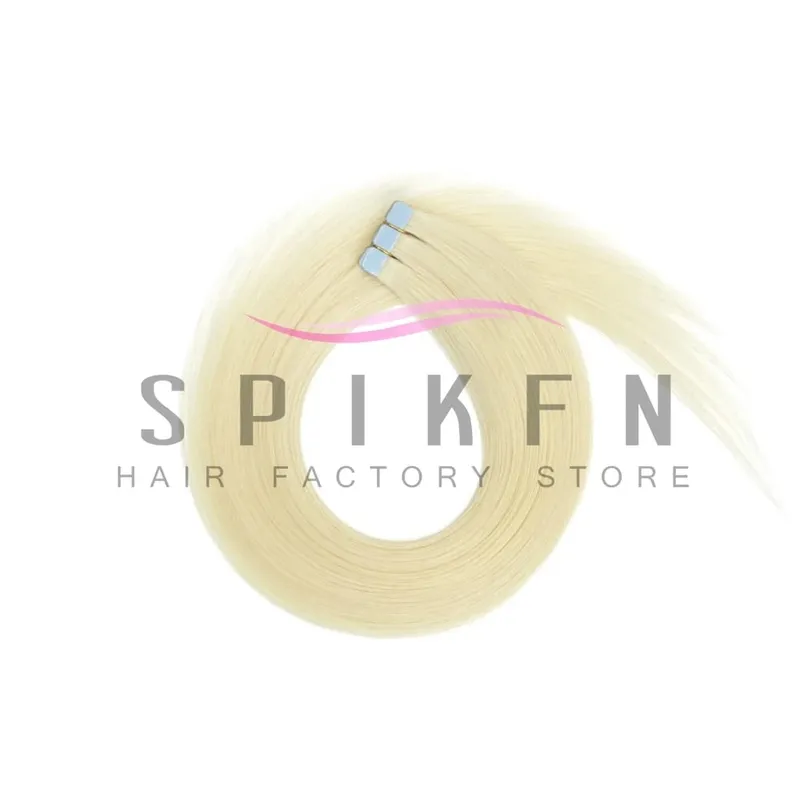 12"-20" Mini Tape Hair Extensions Machine Remy Skin Weft Adhesive Tape In Human Hair Natural Black Brown Blonde Straight 10pcs