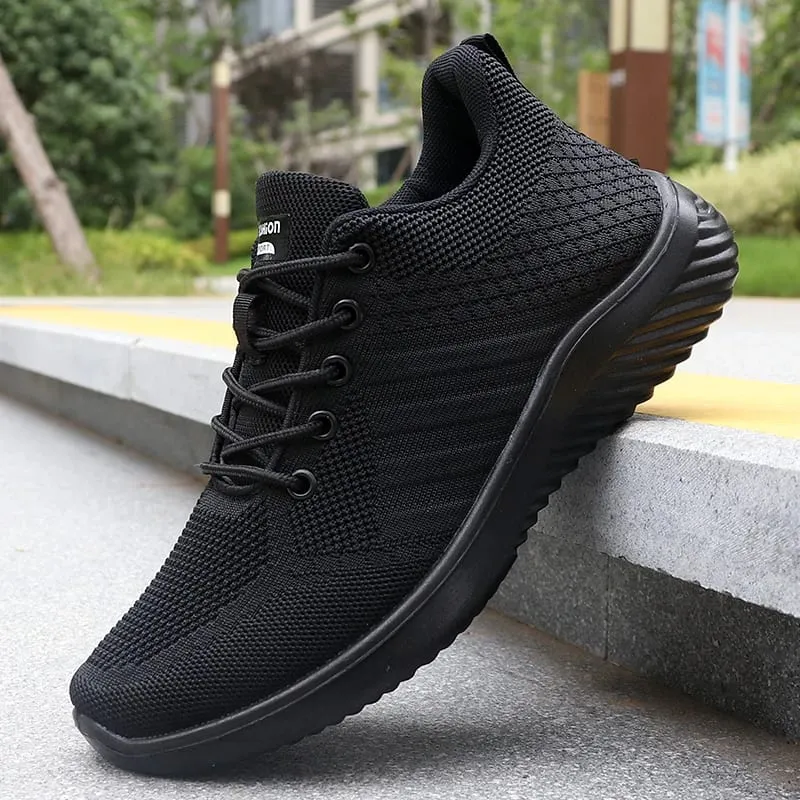 Men's Solid Lace-Up Casual Shoes Lightweight Outdoor Sneakers Suitable for All-Season Training and Exercise Lightweight Breathable Non-Slip Ideal for Casual Walking Enthusiasts