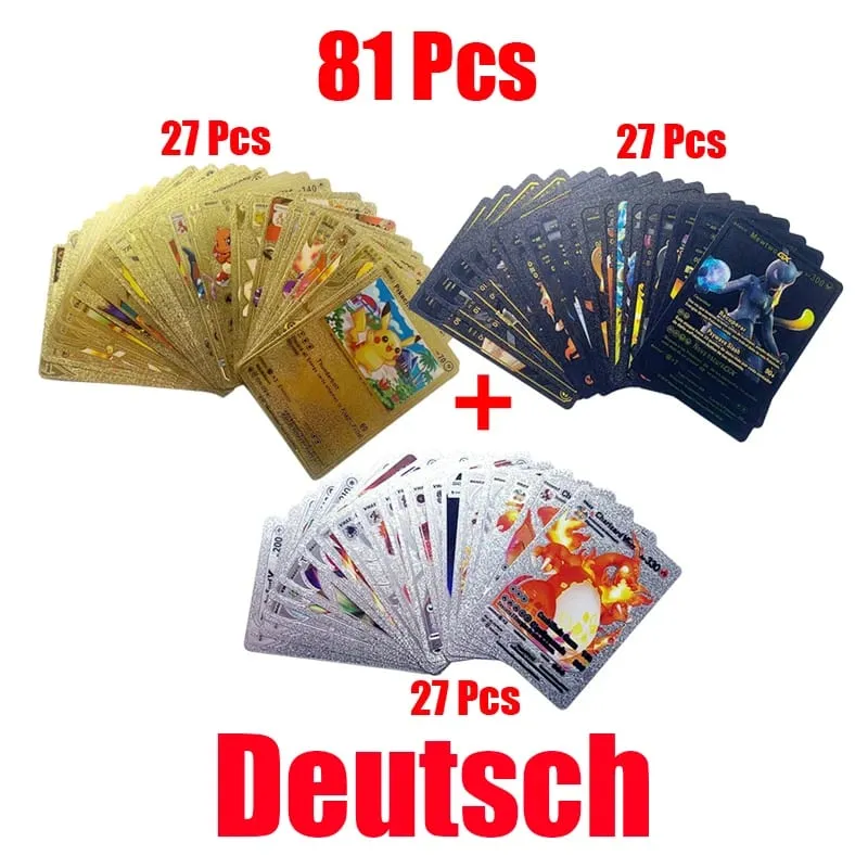 81-36Pcs Pokemonการ์ดเยอรมันสเปนฝรั่งเศสภาษาอังกฤษVmax GX Energy Card Pikachu RareคอลเลกชันBattle Trainerเด็กของขวัญของเล่น
