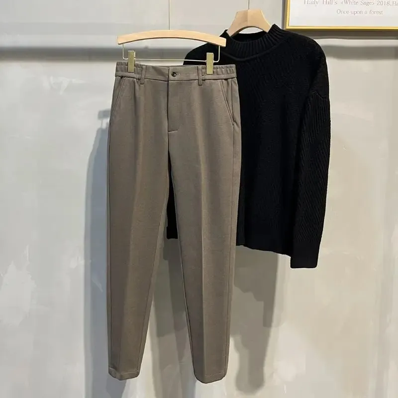 2026 Autumn New Men's Brand Slim Straight Casual Pants Men's Trend Spring and Autumn Black Trousers Men Stretch Jeans Hombre — image 9