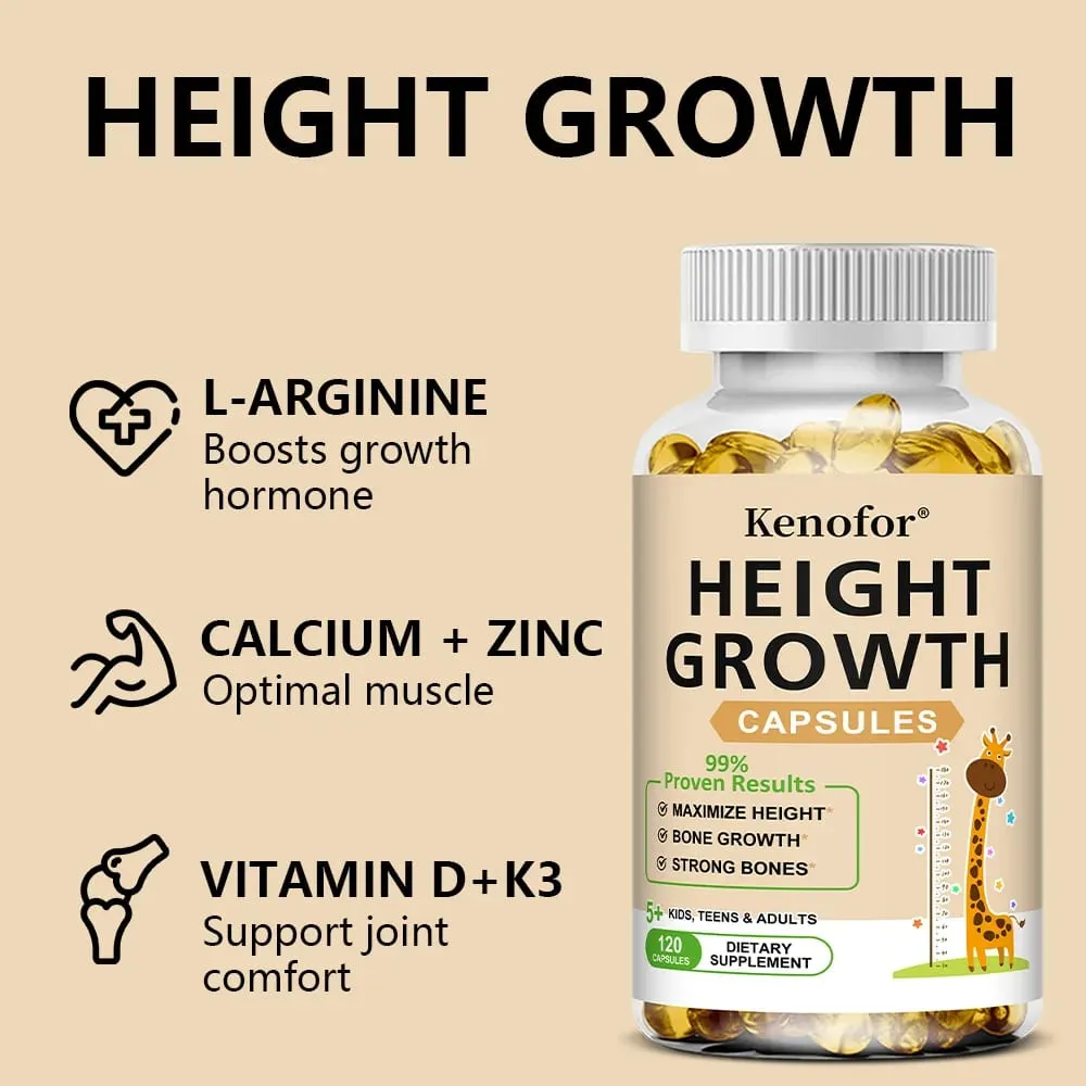 Height Growth Supplements - Supports Bone and Joint Health Natural Height Growth Promotes Absorption and Boosts Immunity