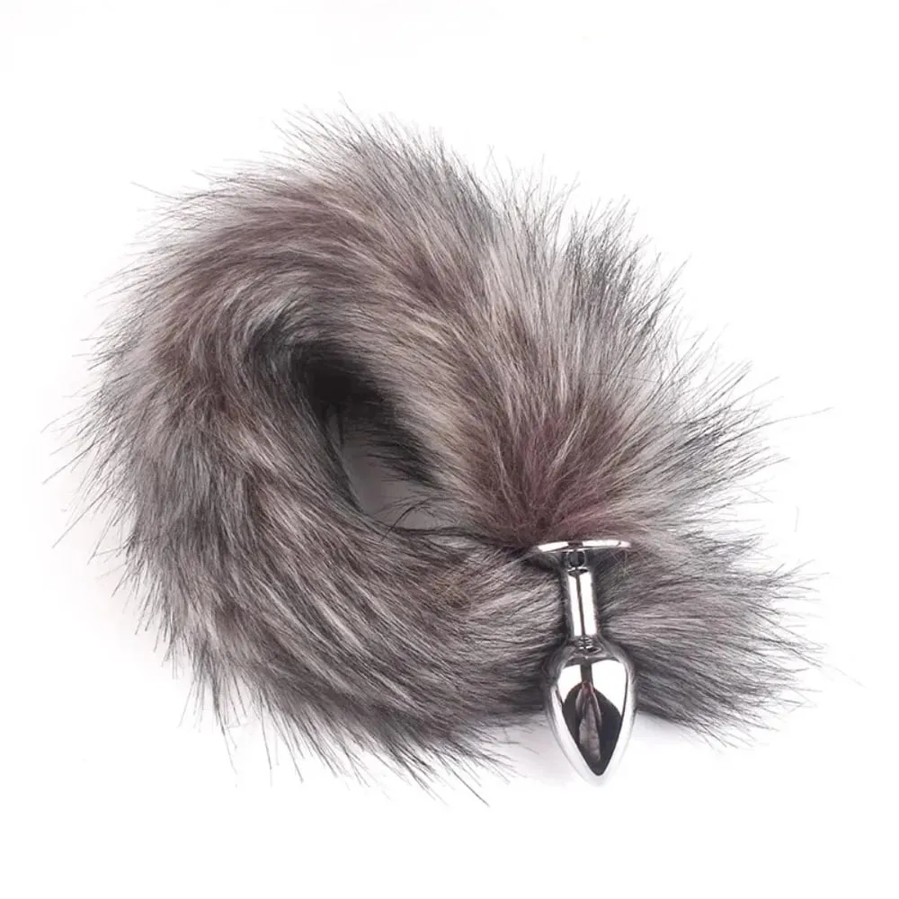 Foxtail Role Playing Metal Butt Plug Adult Sex Toys SM Anal Sex Toys Suitable Beginners Male Female Couples in Various Colors