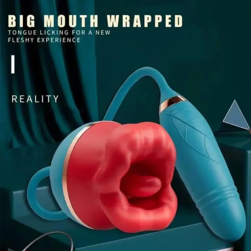 2in1 Clitoral Licking Rotating G Spot Vibrator Clit Tongue Dildo Vaginal Vibrating Stimulator Adult Sex Toys for Women
