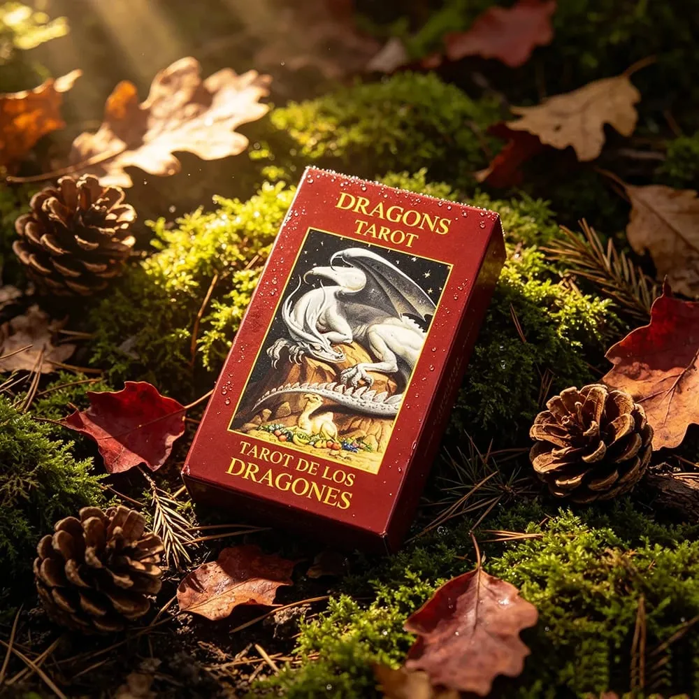 Dragons Tarot Cards 78 Tarot Deck Mythical Dragon Art Divination Board Game Spiritual Guidance Cards for Tarot Collectors