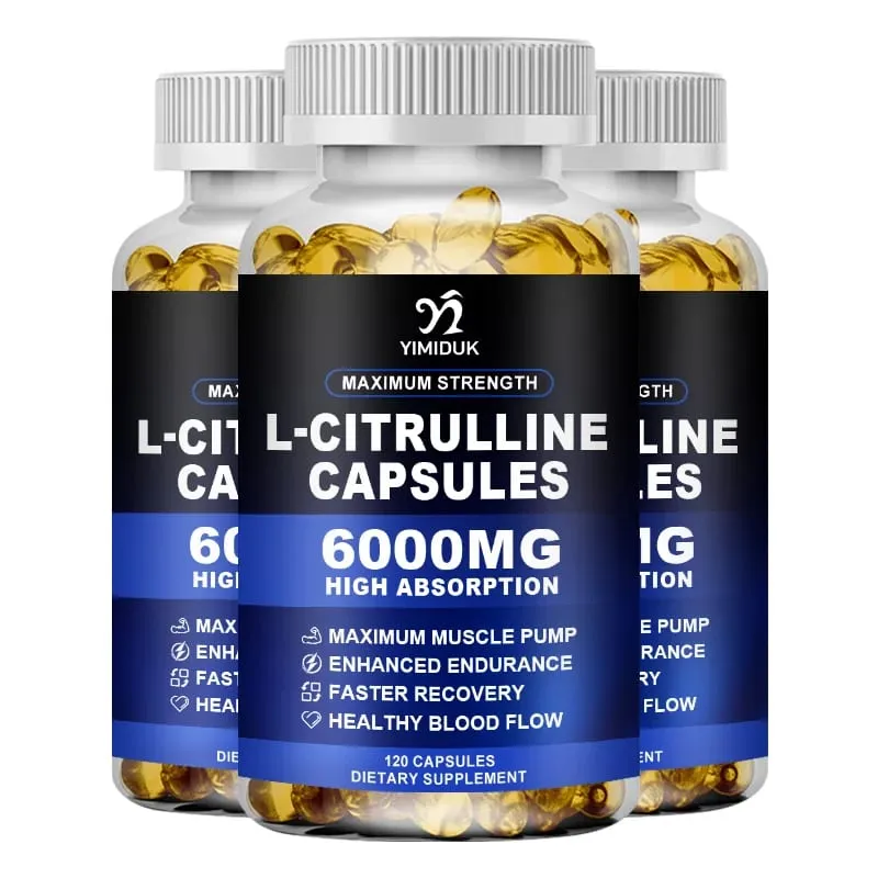Maximum Strength L-Citrulline Capsules Support Blood Vessels Stamina Muscle Soreness for Bodybuilding & Strength Training