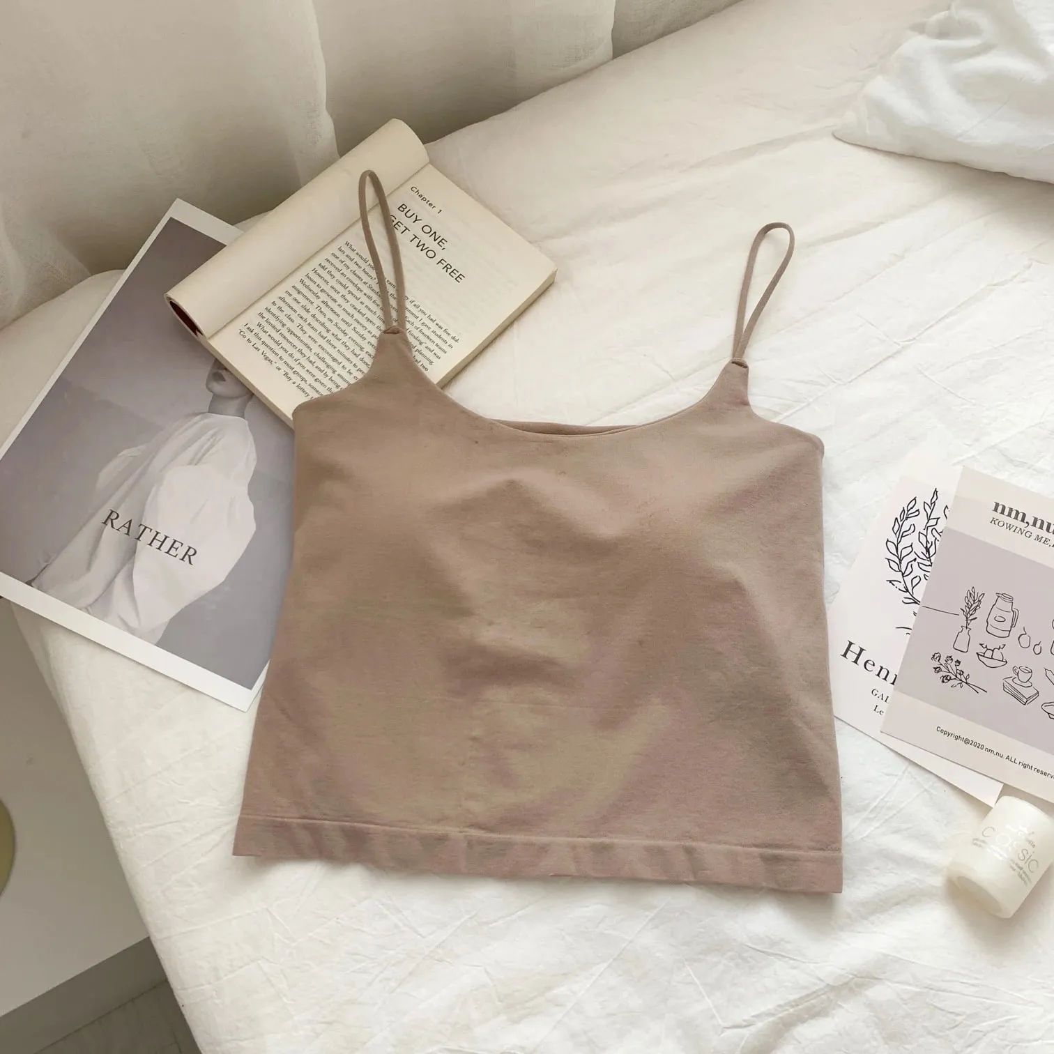 Zjaiss 2026 Summer Pure Desire Sexy Camisole Top Adjustable Spaghetti Strap Crop Top Women's Solid Color Y2K Tank Top