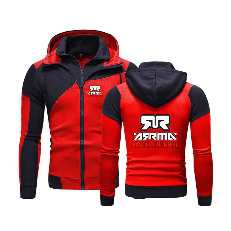 Rc The men's multi-color striped hooded sweatshirt is suitable for spring and autumn hoodies jacket