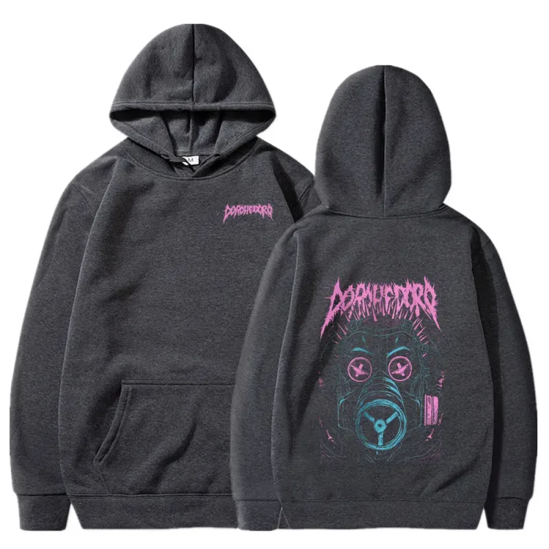 Sudaderas con capucha con estampado de Anime Dorohedoro Kaiman Bienvenido al caos Japón Manga sudaderas hombres mujeres Tops Casual estilo de gran tamaño ropa de calle