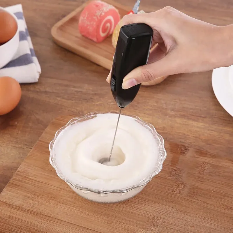 Egg Beater Electric Milk Frother Household Small Mixer Manual for Coffee Cappuccino Cream Frothy Blend Eggs Beater Kitchen Whisk