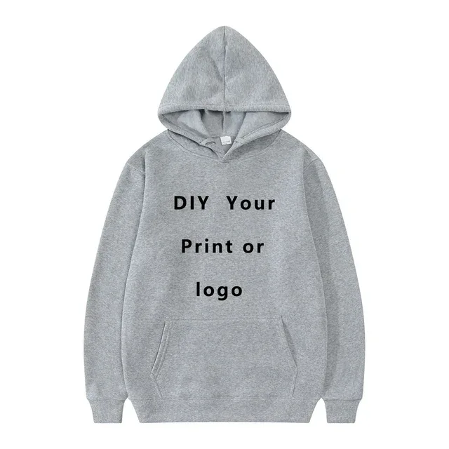 Hoodie DIY Teks Cetak Kustom Kasual Pria Wanita 2024 Logo Kustom Hoody Pribadi Hoodie Kustom Kaus Logo Teks