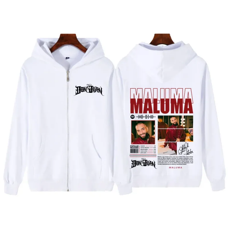 Rapper MALUMA Tour 2025 Graphic Zip Up Hoodie Men's Women Fashion Hip-hop Pullover Long-sleeved Thick Casual Zipper Sweatshirts