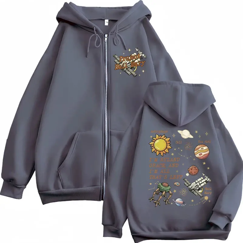 Rocky Project Hail Mary Inspired Amaze Amaze Amaze Zip Up Hoodies Coats Jacket Men Women Fashion Hoodie Casual Zipper Sweatshirt
