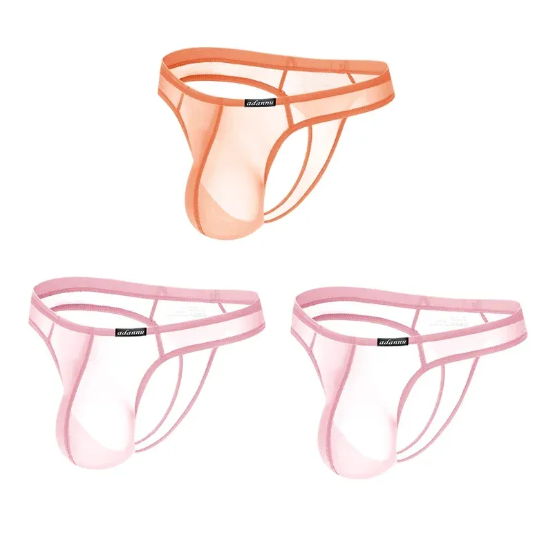 Ultra Thin Sheer Briefs Men Underwear Cooling Knickers Low Rise Bulge Pouch Underpants Soft Mesh Panties Male Thong Pants