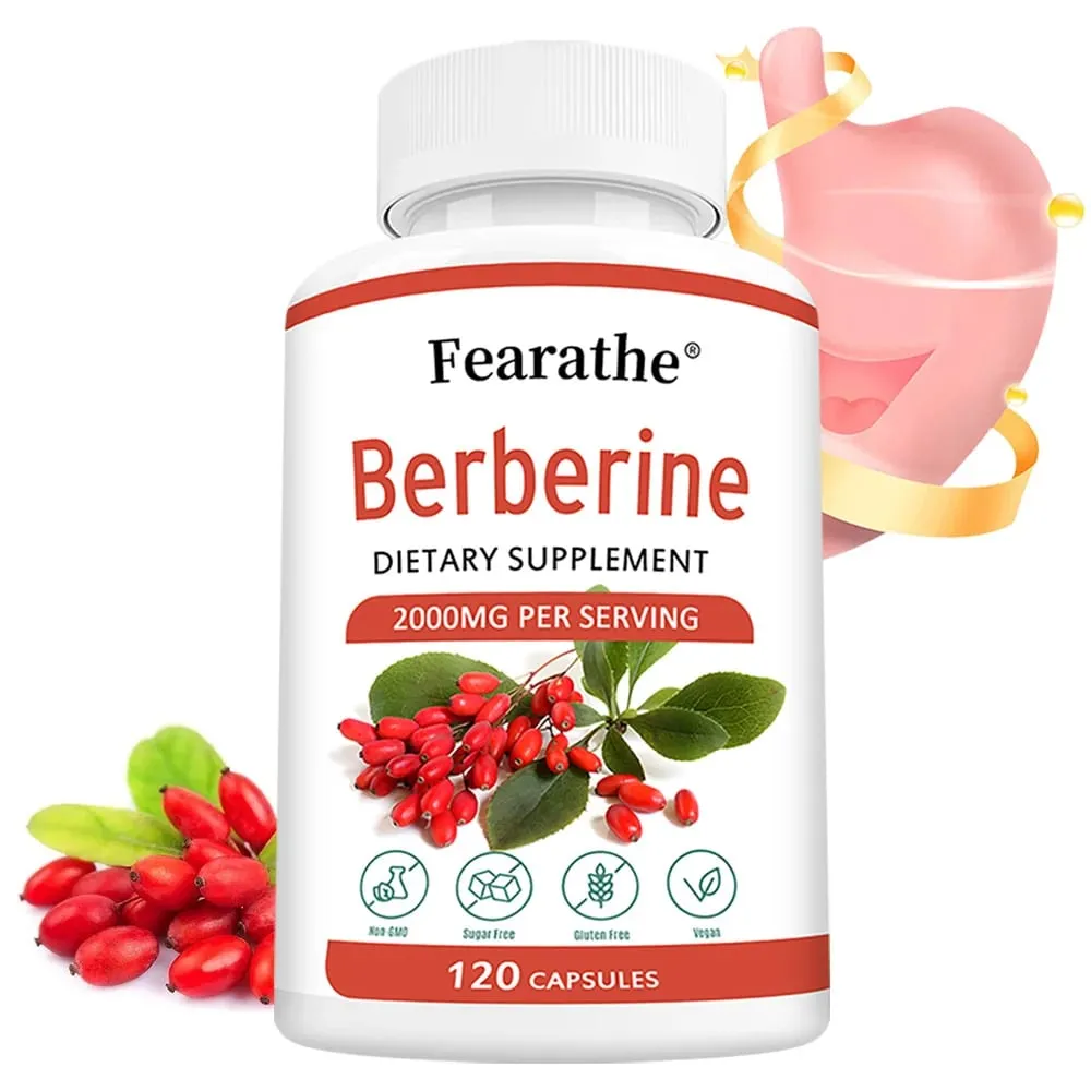 Berberine HCl 2000mg Capsules Supports Cardiovascular Health Digestion Immune Function Energy Antioxidant & Anti-Aging