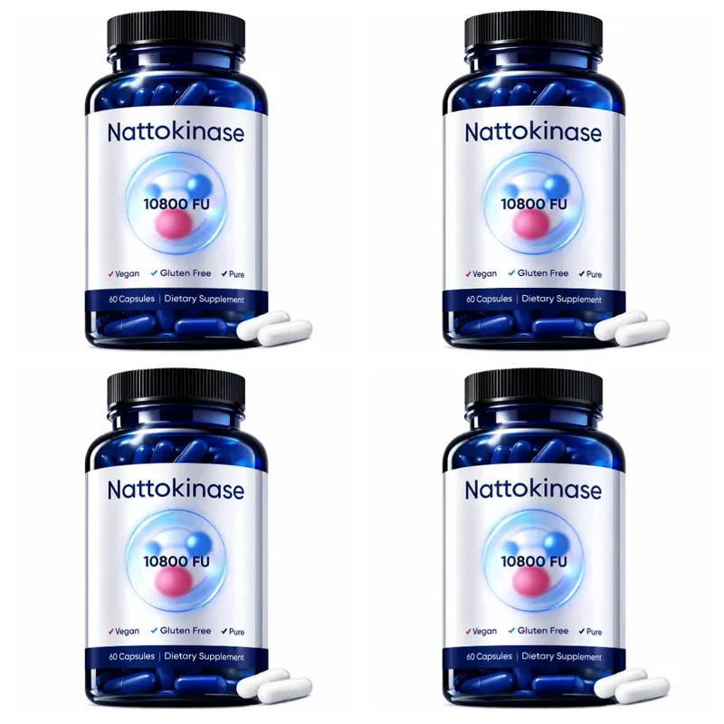 60 Count Organic Nattokinase 10800 FU Capsules Heart Health Support Vegan Gluten-Free Natural Blood Clot Dissolving Supplement