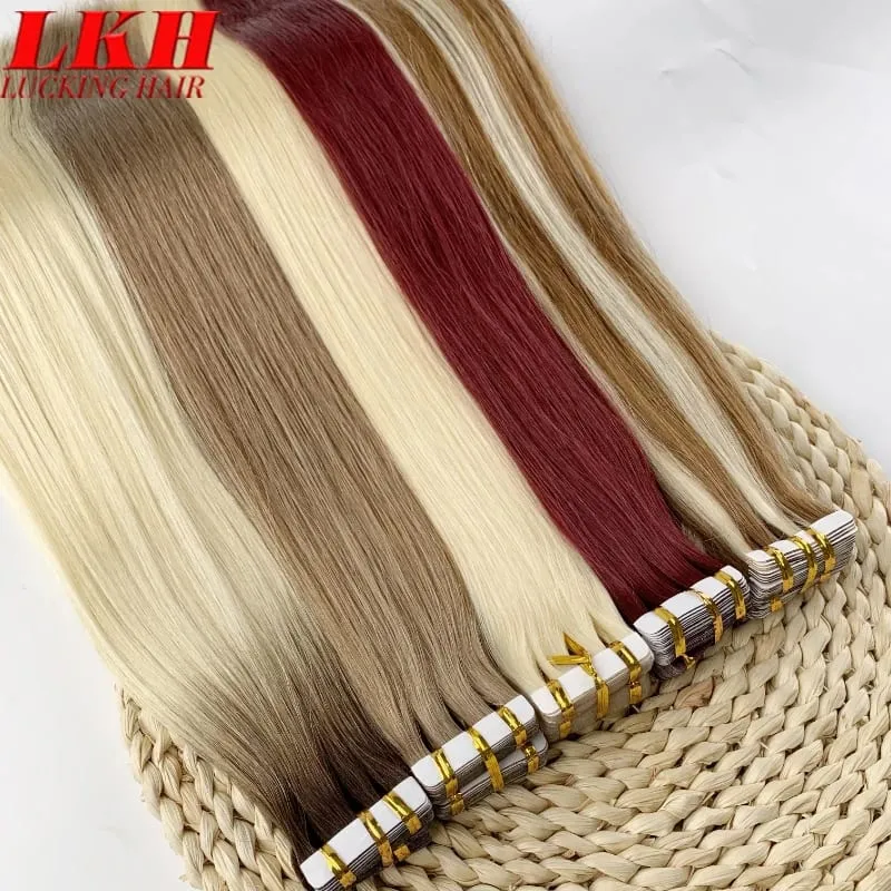 Double Drawn European Wholesale Tape in Extensions Invisible Cuticle Aligned Remy Tape in Hair Extensions 100% Human Hair