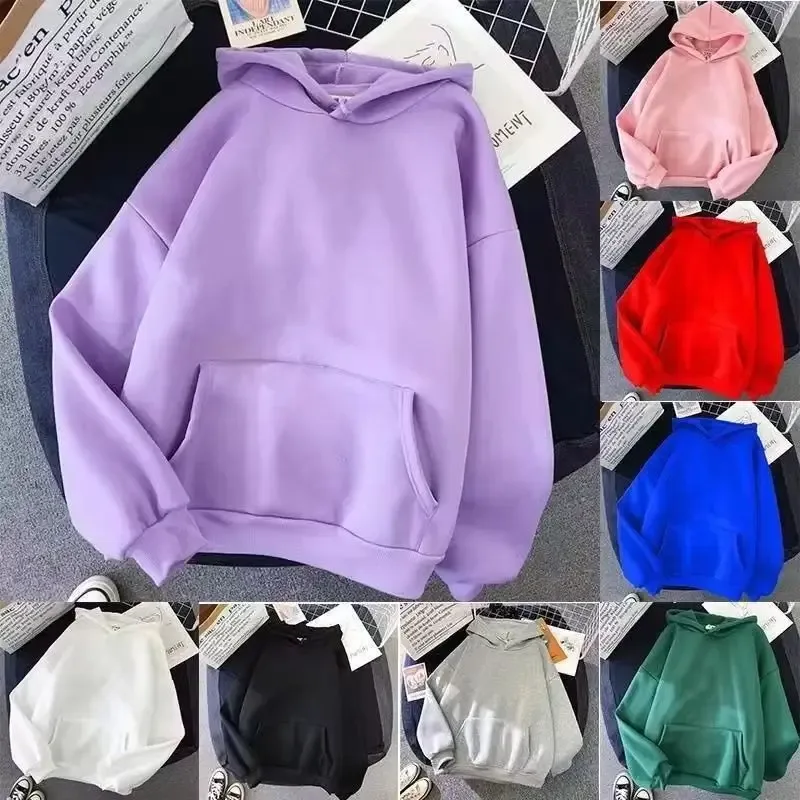 Men's Hoodies Women Pullover Spring Autumn Casual Hoodie Sweatshirts Solid Color Hoodies Oversize Black Sweatshirt For Male