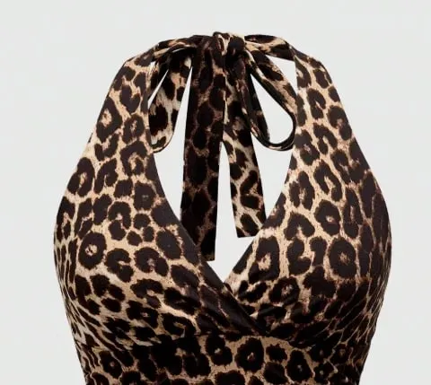 European and American Spring Summer and Autumn Hot-Selling Leopard Print Casual Large Size Neck Vest
