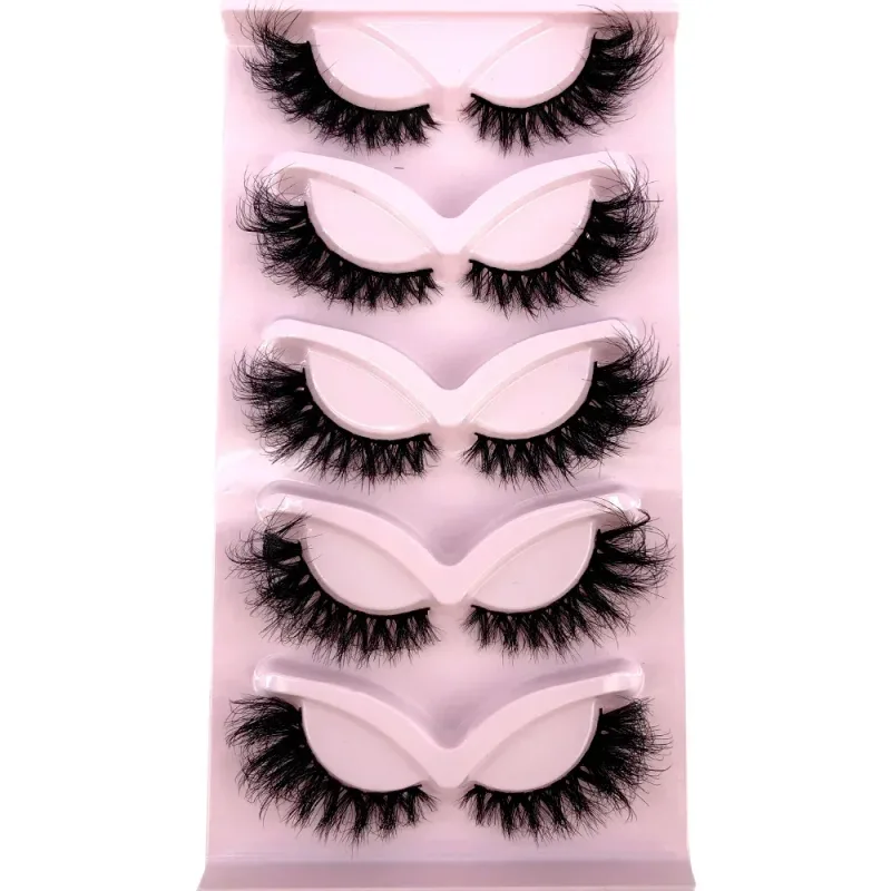New Cat Eye Lashes 5/7/10 pairs 3D Faux Mink Eyelashes Winged Fluffy Fake Lashes Soft Natural long Full Strip Lash Make