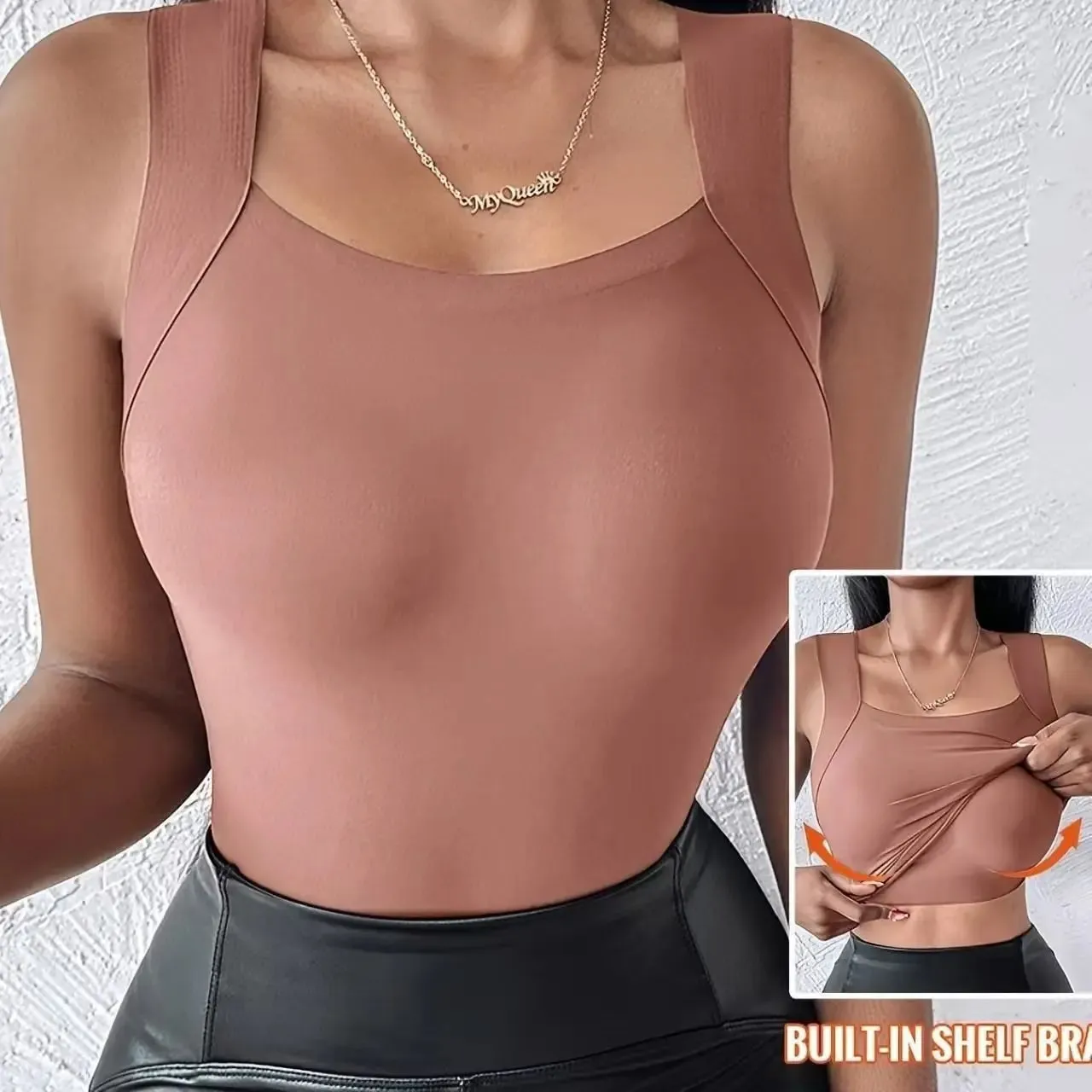 Sexy Sleeveless Tank Tops Women Casual Vest Crop Camisole Seamless Sports Underwear with Chest Pads Summer Female Bra Lingerie