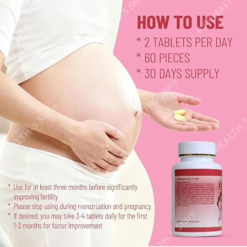 Fertility Tablets for Women Female Prenatal Vitamin Supplements Support Ovulation & Conception 60 Count Daily Routine