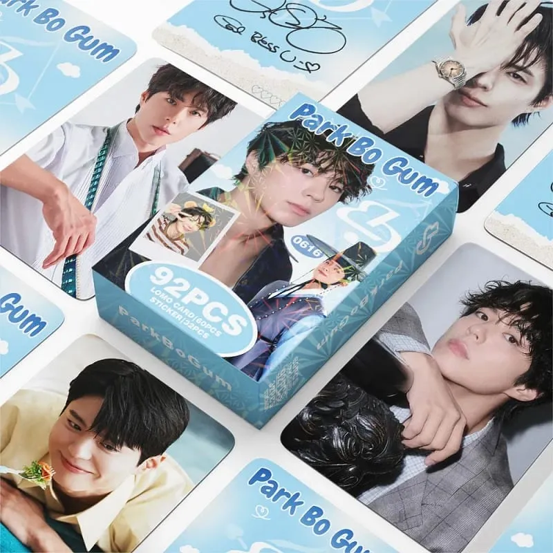 92Pcs Park Bo Gum Lomo Cards Set 60 HD Portrait Photocards 32 Mini Stickers Korean Actor Photo Card Pack Gifts For Fans