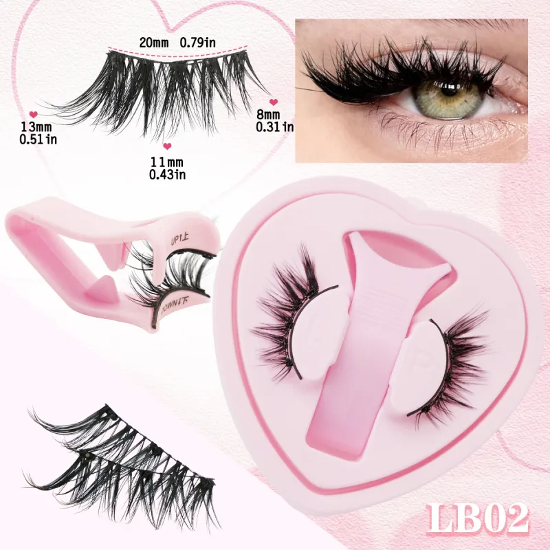 Magnetic Eyelashes 1Pair No Glue Needed 3D Natural Wispy Fake Lashes With Clip Reusable Women Beauty Eye Makeup