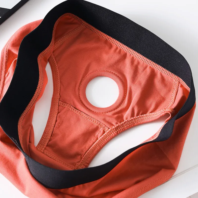 Men Front Hollow No Pouch Briefs Underwear Gay Erotic Lingine Panties Nightwear Hollow Out Open Front Underpants