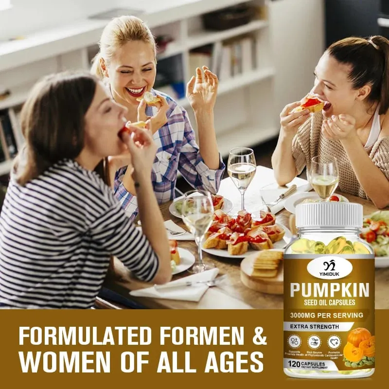 Buy 1 Get 1 Free! Pure Pumpkin Seed Oil Supplement Support Promotes Hair Growth Skin Health & Hormone Balance Restful Sleep