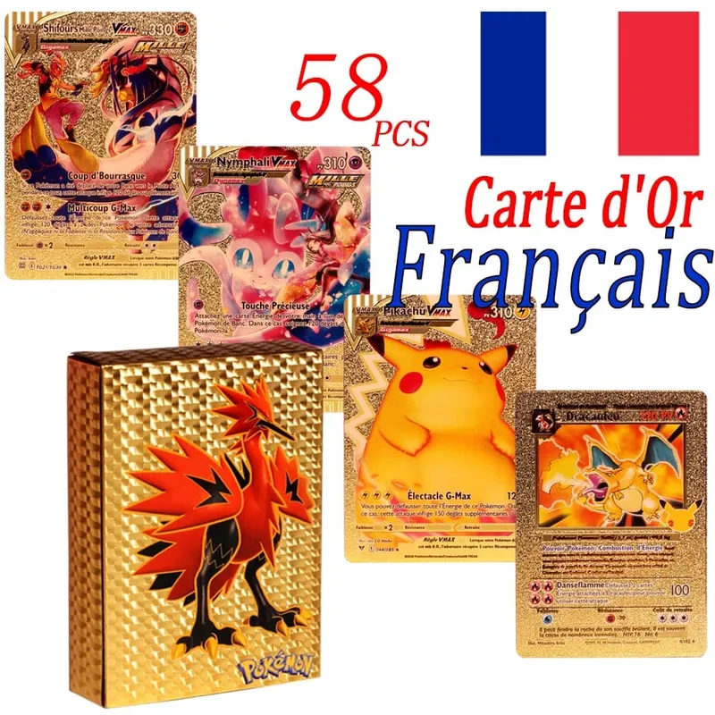 2025 New French Pokemon Cards VMAX V EX GX MEGA VSTAR Carte Collection Battle Trainer Children's Christmas Toys Gift