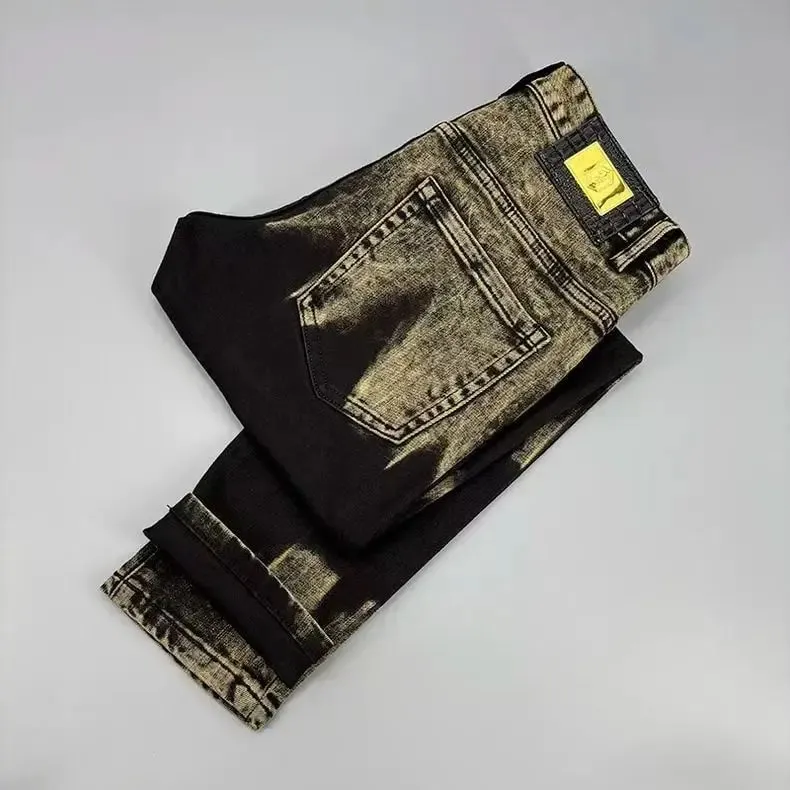 High-quality American Retro Men Jeans 2026 autumn new micro-elastic popular wear-resistant wash slim straight pants