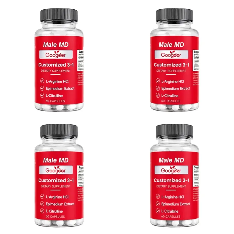 Googeer Male MD 3-in-1 Capsules with L-Arginine HCl and L-Citrulline and Epimedium Extract for Circulation Support 60 Capsules