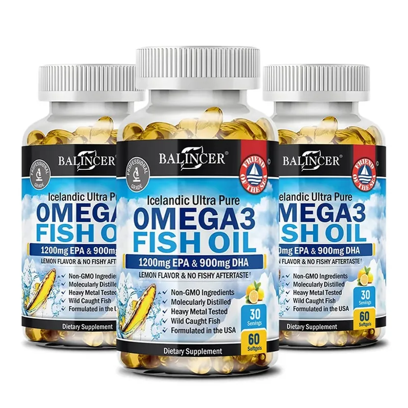 Strength Omega 3 Fish Oil 2250mg Wild Caught High EPA 1200mg & DHA 900mg Supports Heart Brain Eye Joint & Skin Health