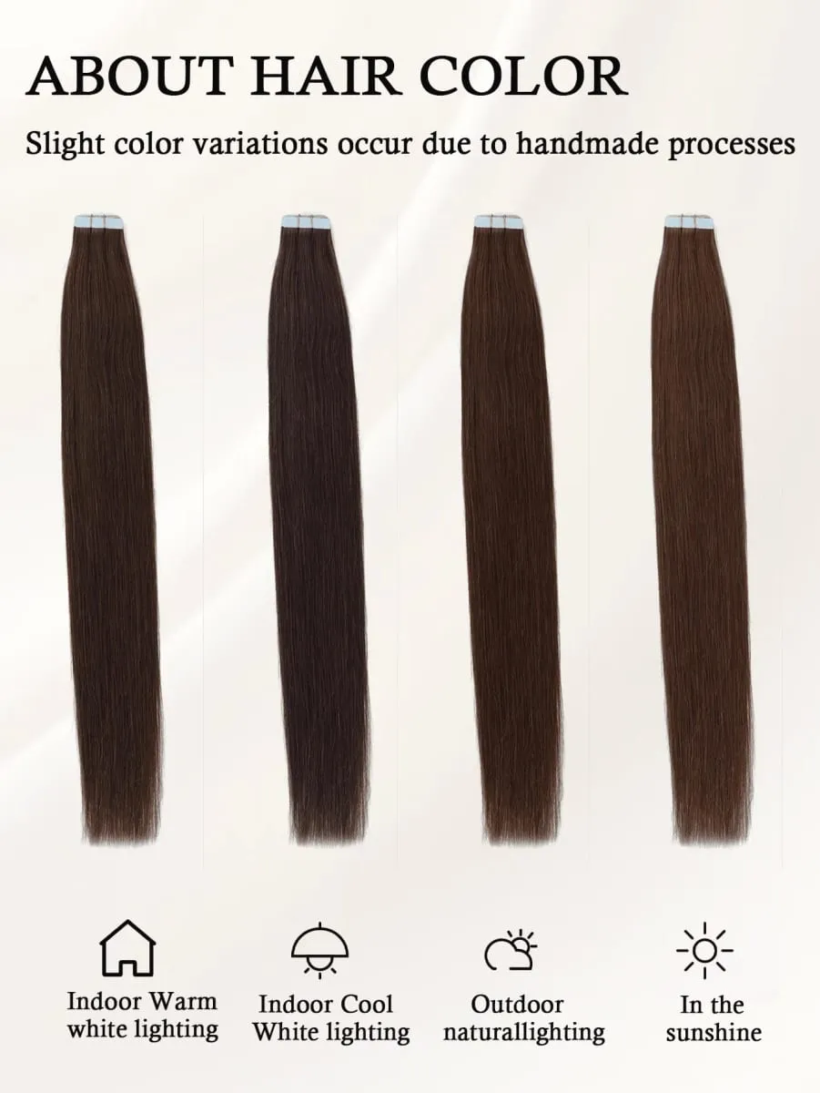 Tape In Hair Extensions 100% Human Hair Remy | 12-20 Inch 20pcs 30g Wefts for Thick or Thin Hair | No Damage Easy to Apply