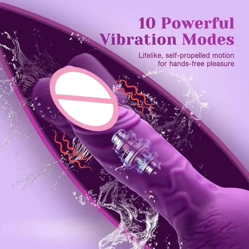 9.29 นิ้วสมจริงDildos Thrusting Dildo Vibrator G-Spot Analกระตุ้น 10 โหมดสั่นผู้ใหญ่ของเล่นของเล่นสำหรับผู้หญิงผู้ชาย