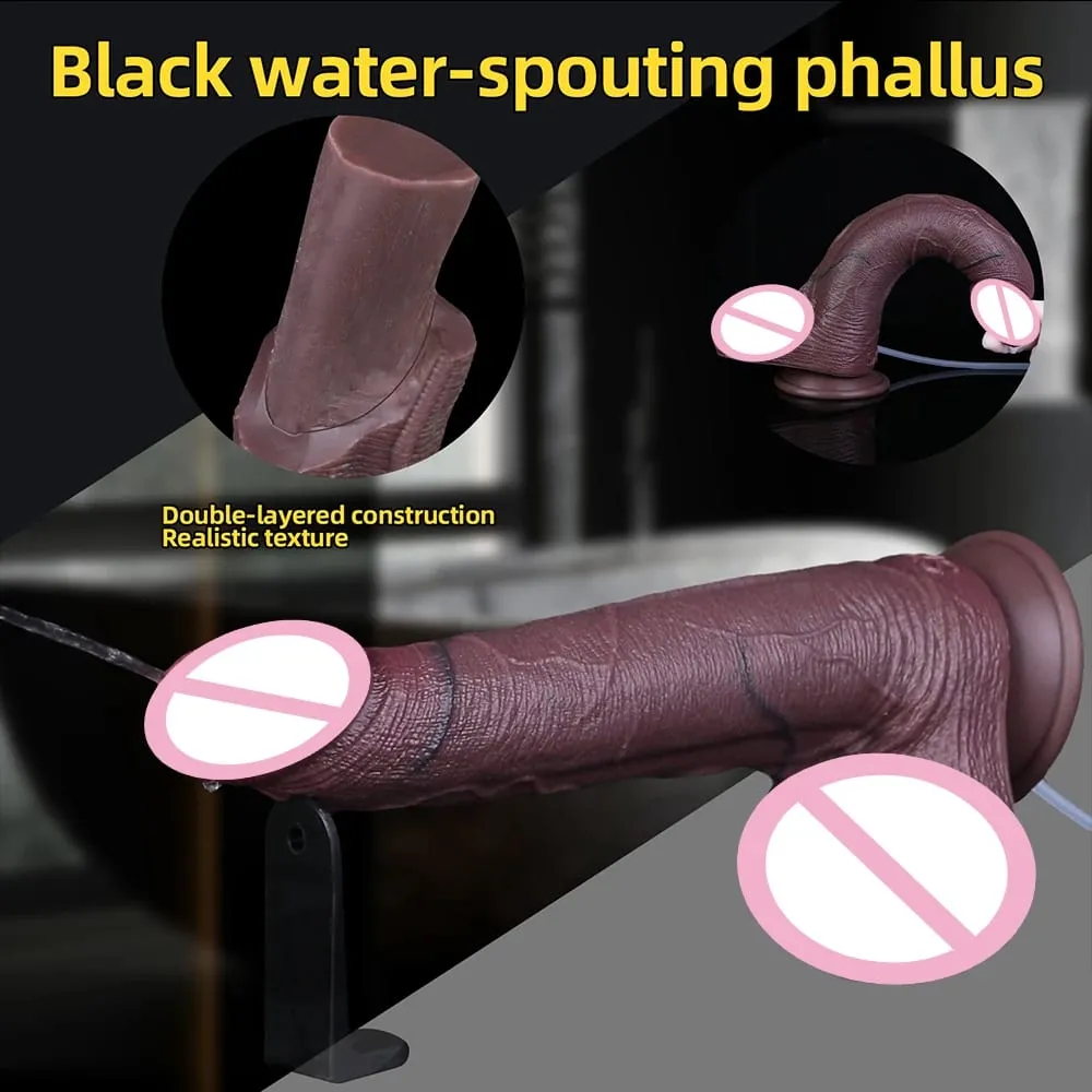 Silicone Lifelike Double Layers Ejaculating Penis Squirting Long Dildo With Sucker Anal Sex Toys For Men Women Masturbator — image 4
