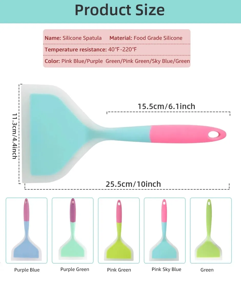 Silicone Spatula Cooking Utensils Beef Meat Egg Kitchen Scraper Wide Pizza Cooking Tools Shovel Non-stick Spatula Color Randomly