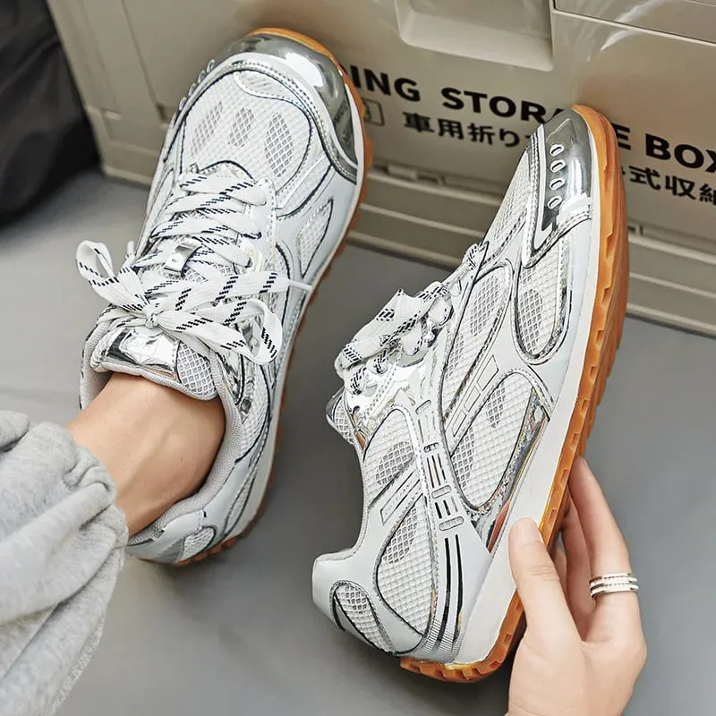 Stylish Men's Lace-Up Sneakers All Season Casual Shoes Spring Summer Retro Skate Shoes