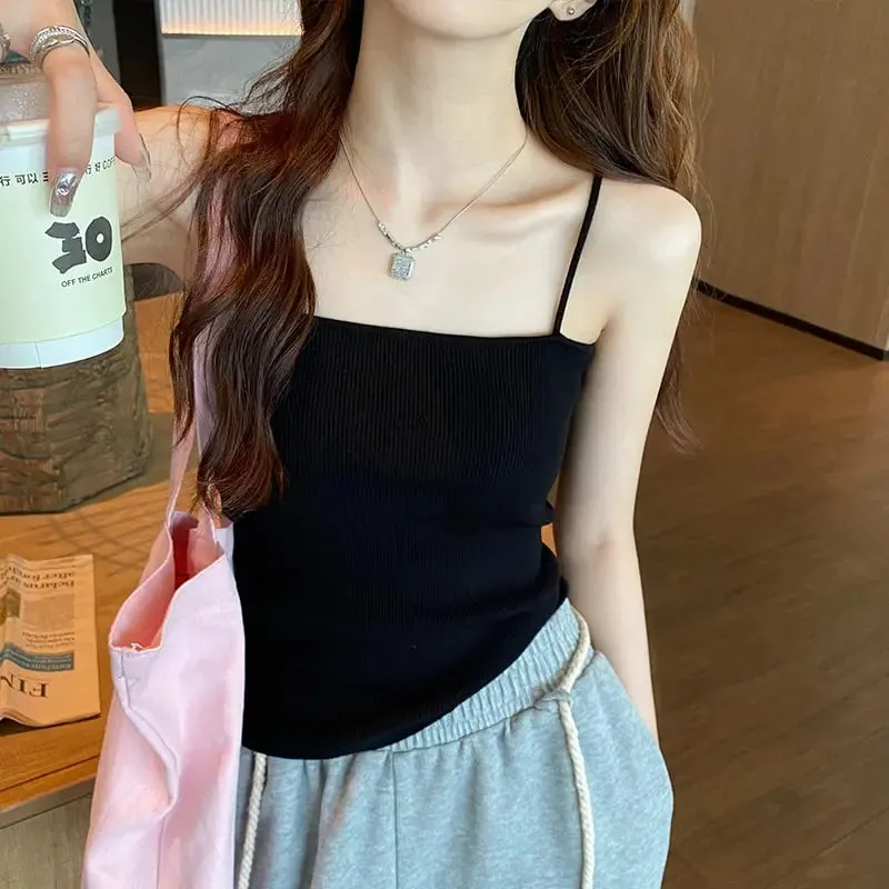 Casual Women Halter Crop Tops Summer Sleeveless Camis Backless Strap Tank Top Slim Solid Short Female Tube Cropped Vest 2026