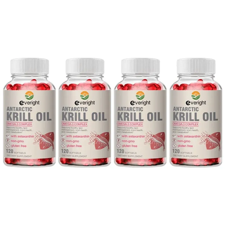 Krill Oil – Phospholipid Omega-3 Complex with Astaxanthin – Supports Lipid Management Metabolism Brain & Heart Health EPA/DHA