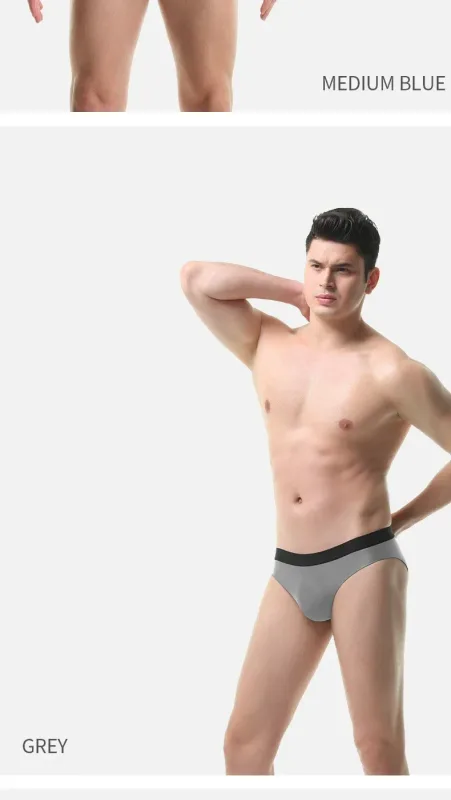3PC Ice silk texture briefs, sobrang lamig sa balat sa tag-araw, tamasahin ang silky touch