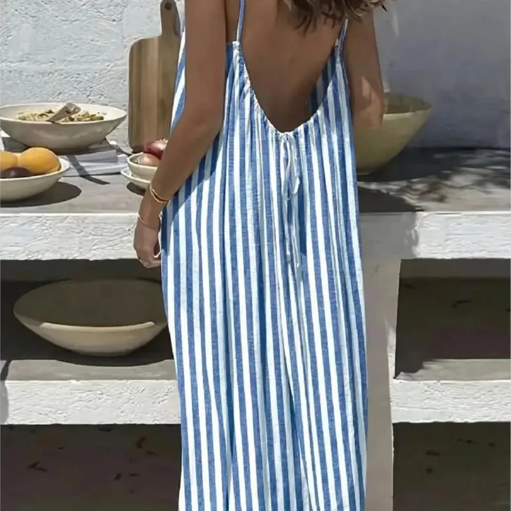 2026 Vacation Dresses For Ladies Spaghetti Strap Vestidos Beachwear Home Clothing Gentle Homewear Holiday Backless Loose Printed