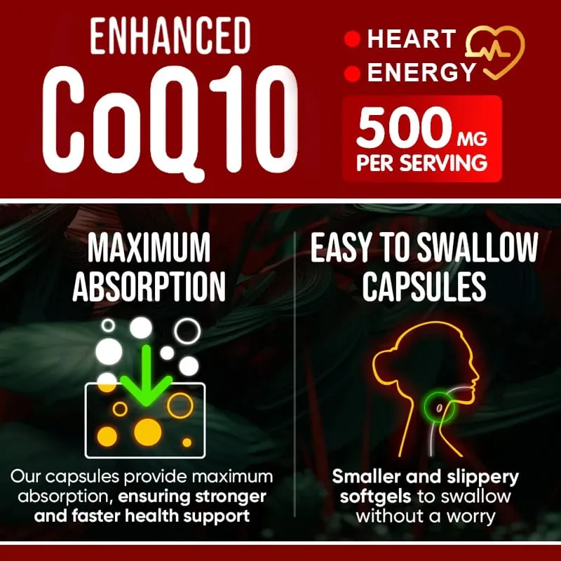 Acquista 1 ricevi 1 gratis! Integratore di CoQ10 da 500 mg per la produzione di energia per la salute del cuore e antiossidante che promuove la luminosità di uomini e donne