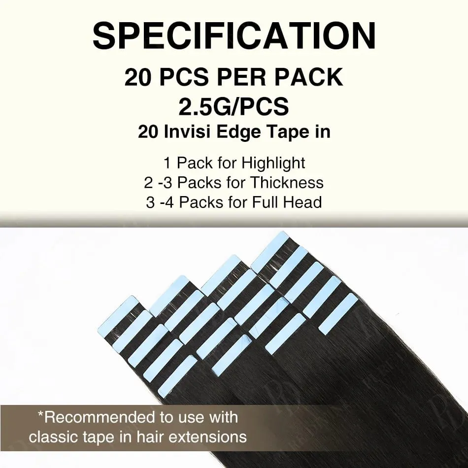 Invisible Tape In Hair Extensions Real Human Hair Seamless PU Skin Weft Human Hair Tape Ins 2.5g/pc 50g/set 22 24 Inches