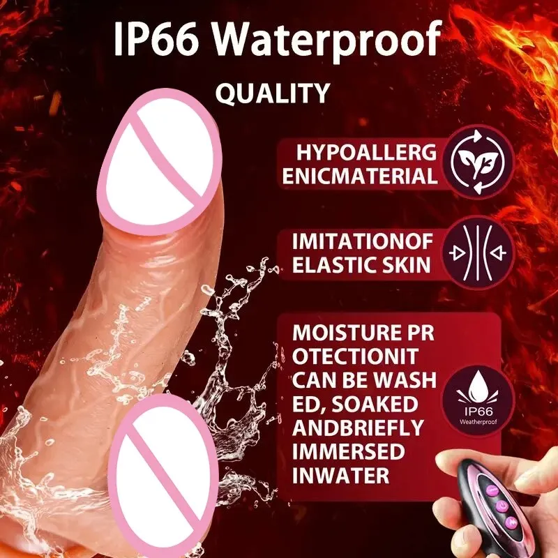 Dildo 8.66-in-1 Thrust & Vibration Modes Silicone Sex Toy with Remote Heating & Rotation G-Spot Stimulator for Vaginal Anal Use Party Favor Adult Product 8.66-inch