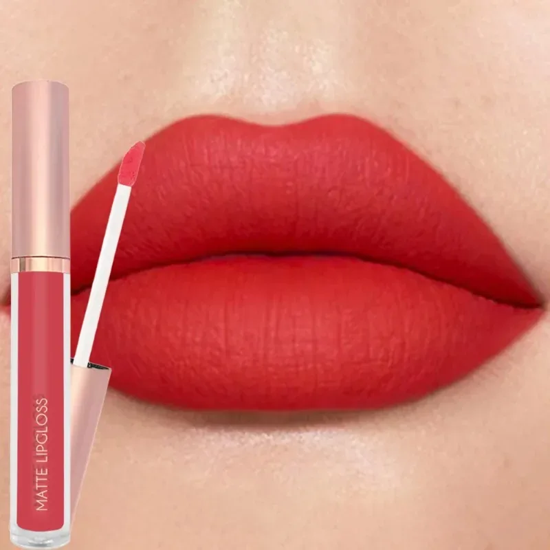 12 cores fosco veludo sexy brilho labial à prova dlong água de longa duração antiaderente copo lábio esmalte nude batom líquido lábios maquiagem cosméticos — image 12