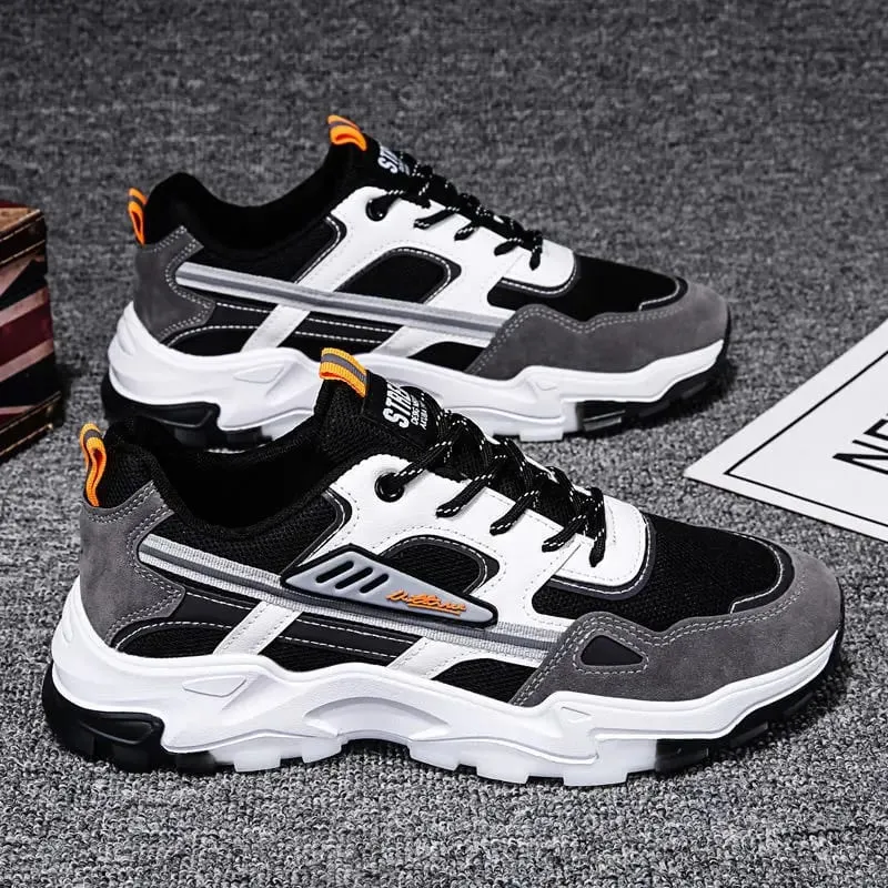 Hot Sale Men's Sneakers Breathable Mens Vulcanized Shoes Mesh Fashion Outdoor Running Shoes Non Slip Platform Shoes for Men 2026