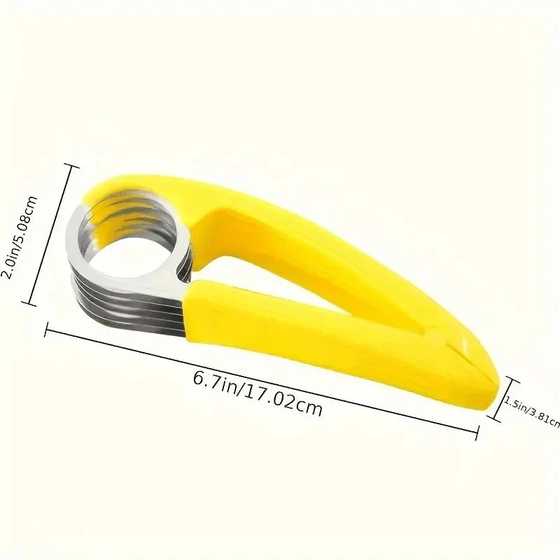 1pc Stainless Steel Manual Slicer - Food-Safe Easy-to-Use Round Blade for Bananas Cucumbers & More - Durable Kitchenware