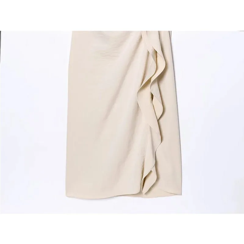 Long Dress Women's Summer 2026 New Slim Ruched Elegant Women's Holiday Dresses Street Chic Youth Unique Summer Dress
